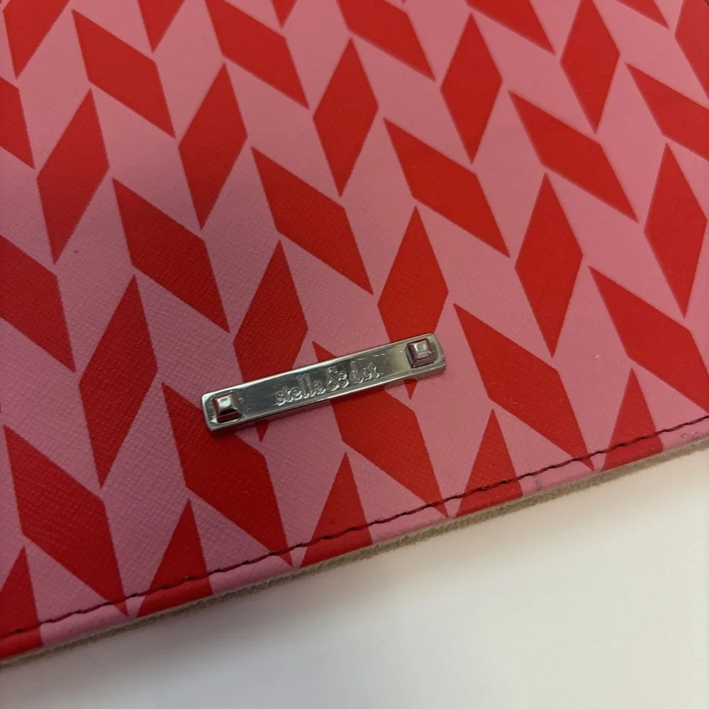 Stella & Dot Pink & Red Chevron Jewelry Travel Organizer Binder Necklace Display